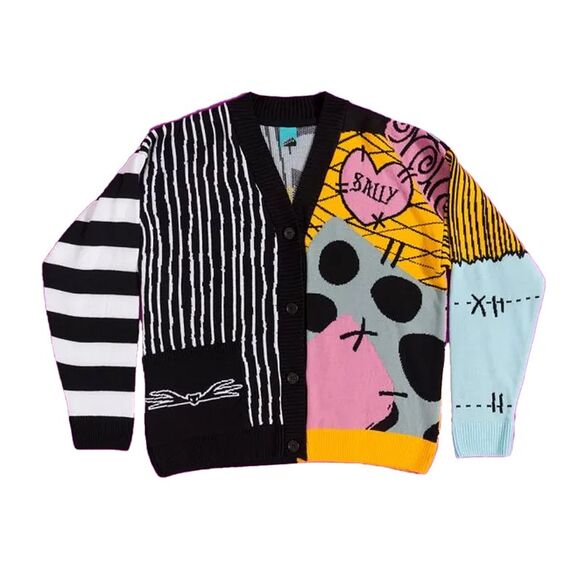 Nightmare Before Christmas Unisex Adult Patchwork Cardigan / Multicolored